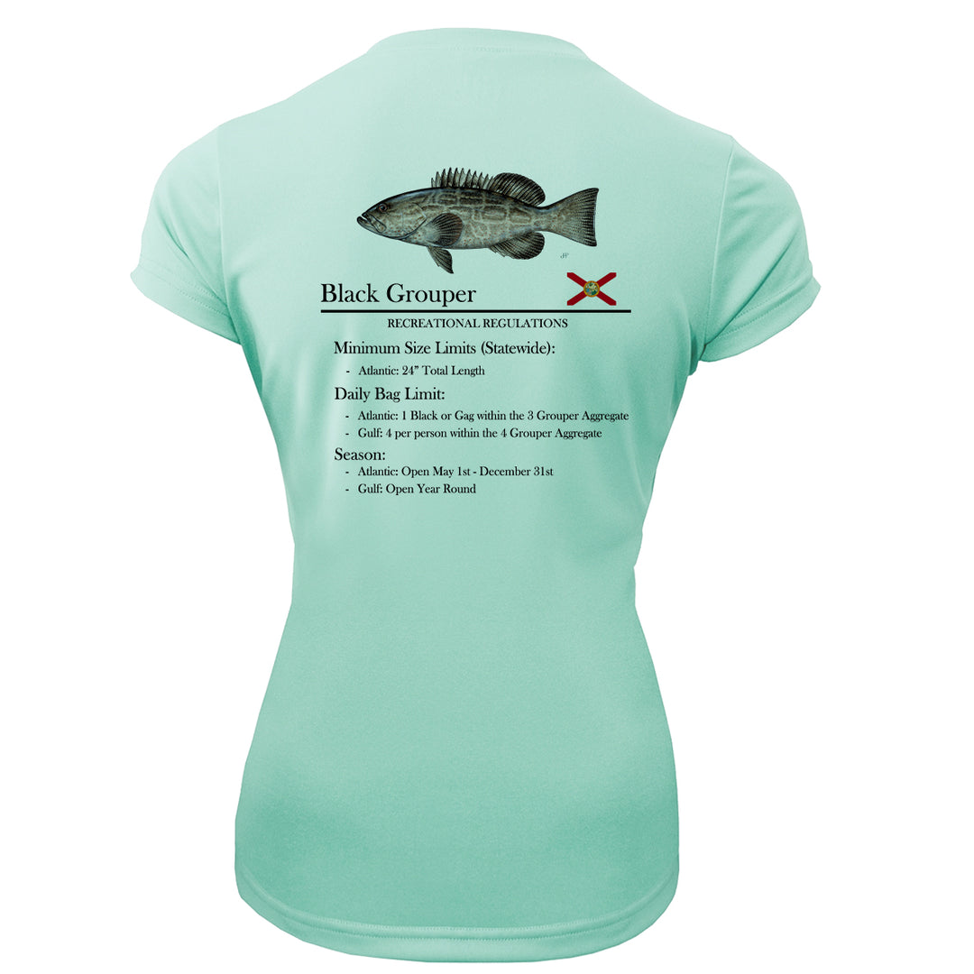 Women's Classic Black Grouper Performance Shirt • Short Sleeve