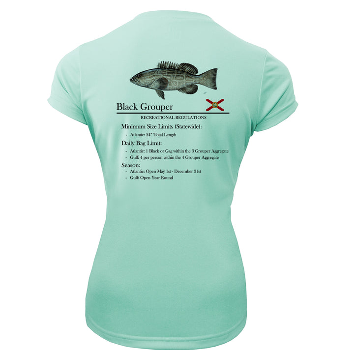 Women's Classic Black Grouper Performance Shirt • Short Sleeve