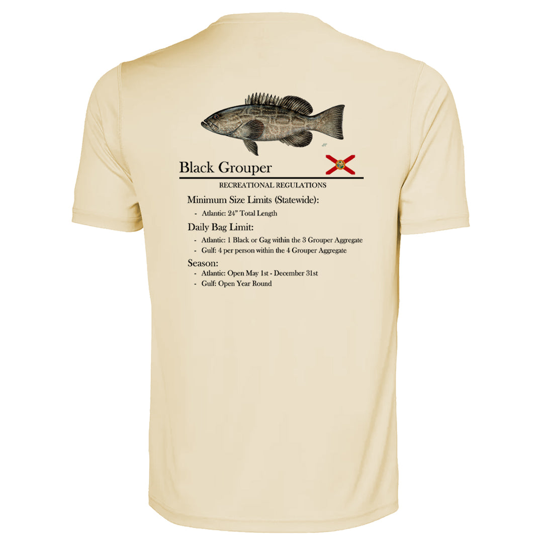 Classic Black Grouper Performance Shirt • Short Sleeve