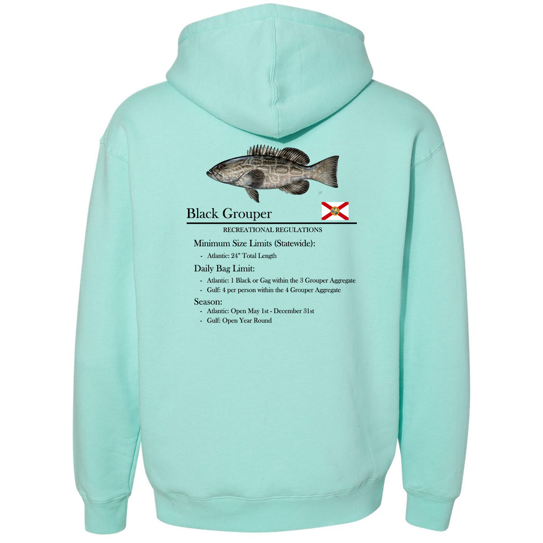 Classic Black Grouper Heavyweight Hooded Sweatshirt