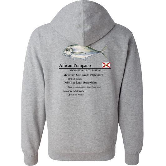 Classic African Pompano Full-Zip Hooded Sweatshirt