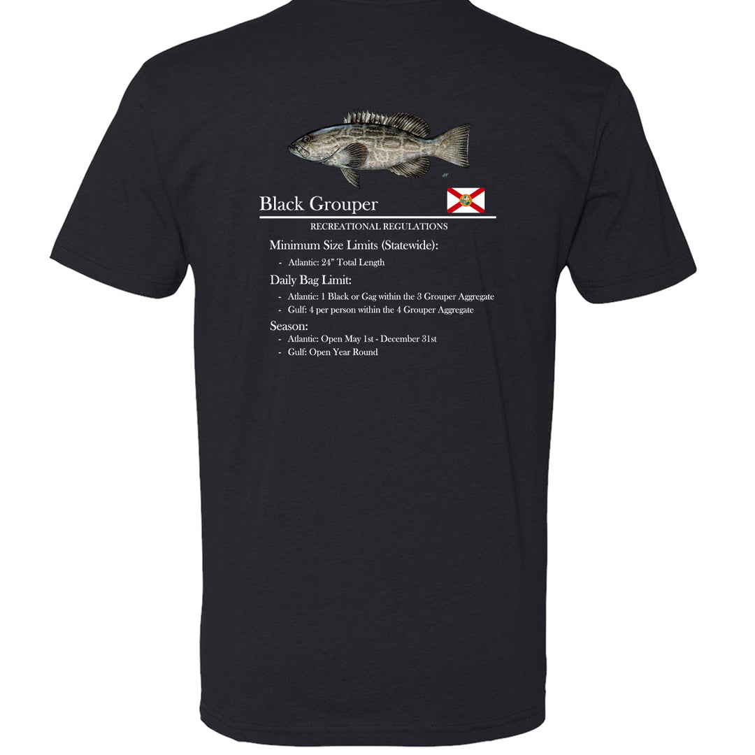 Classic Black Grouper Short Sleeve T-Shirt