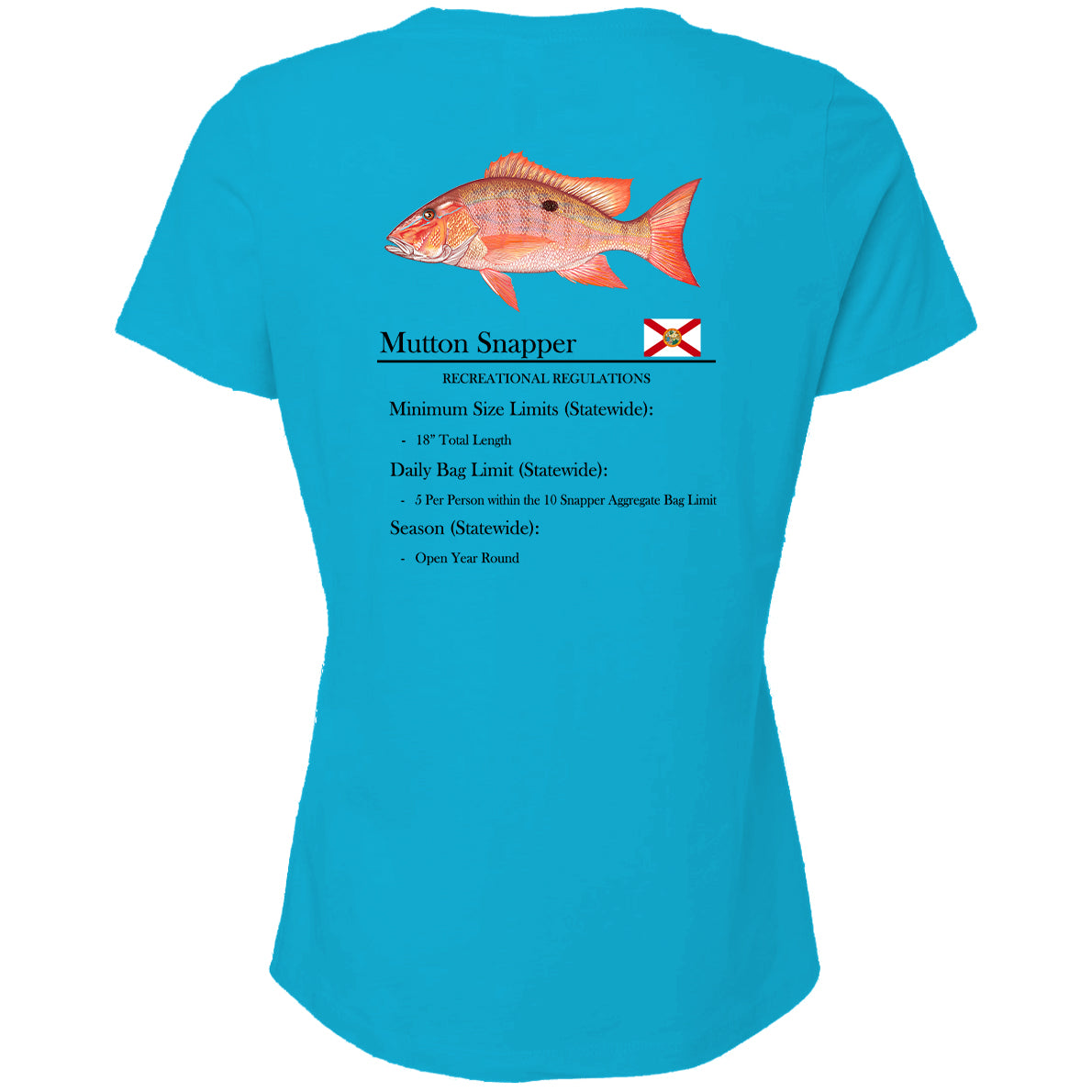 Women's Mutton Snapper Short Sleeve V-Neck T-Shirt