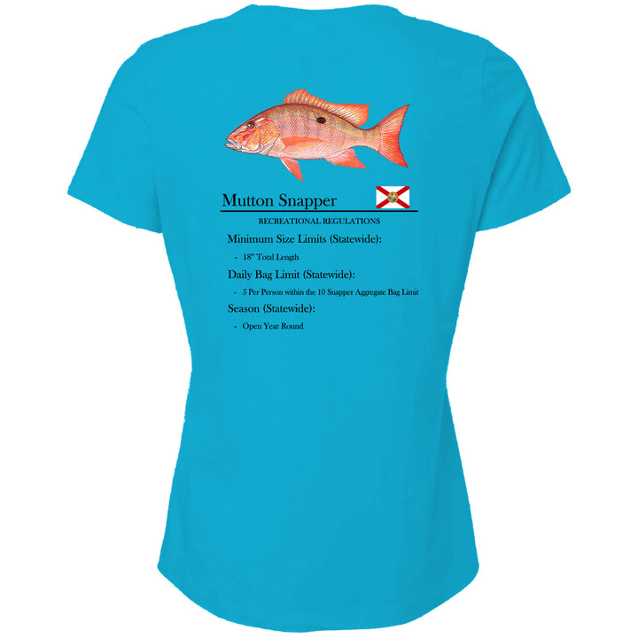 Women's Mutton Snapper Short Sleeve V-Neck T-Shirt