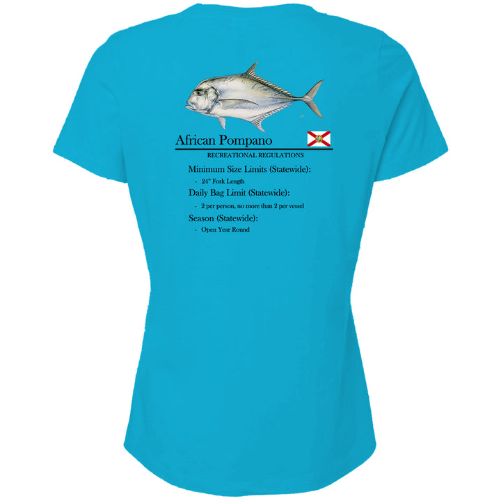Women's Classic African Pompano Short Sleeve V-Neck T-Shirt