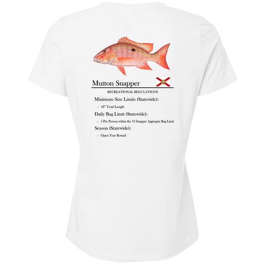 Women's Mutton Snapper Short Sleeve V-Neck T-Shirt