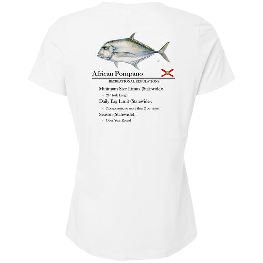 Women's Classic African Pompano Short Sleeve V-Neck T-Shirt