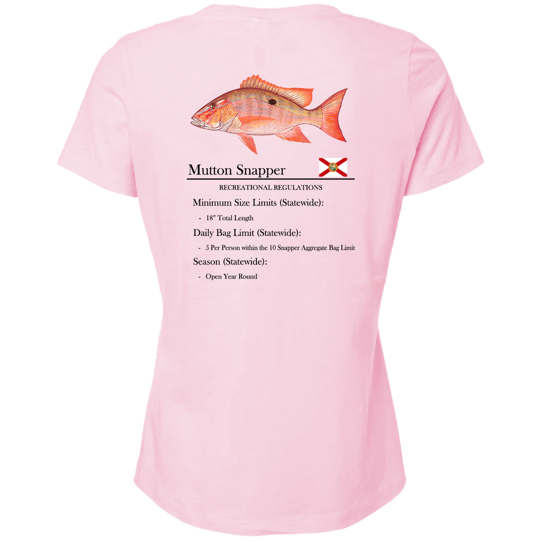 Women's Mutton Snapper Short Sleeve V-Neck T-Shirt