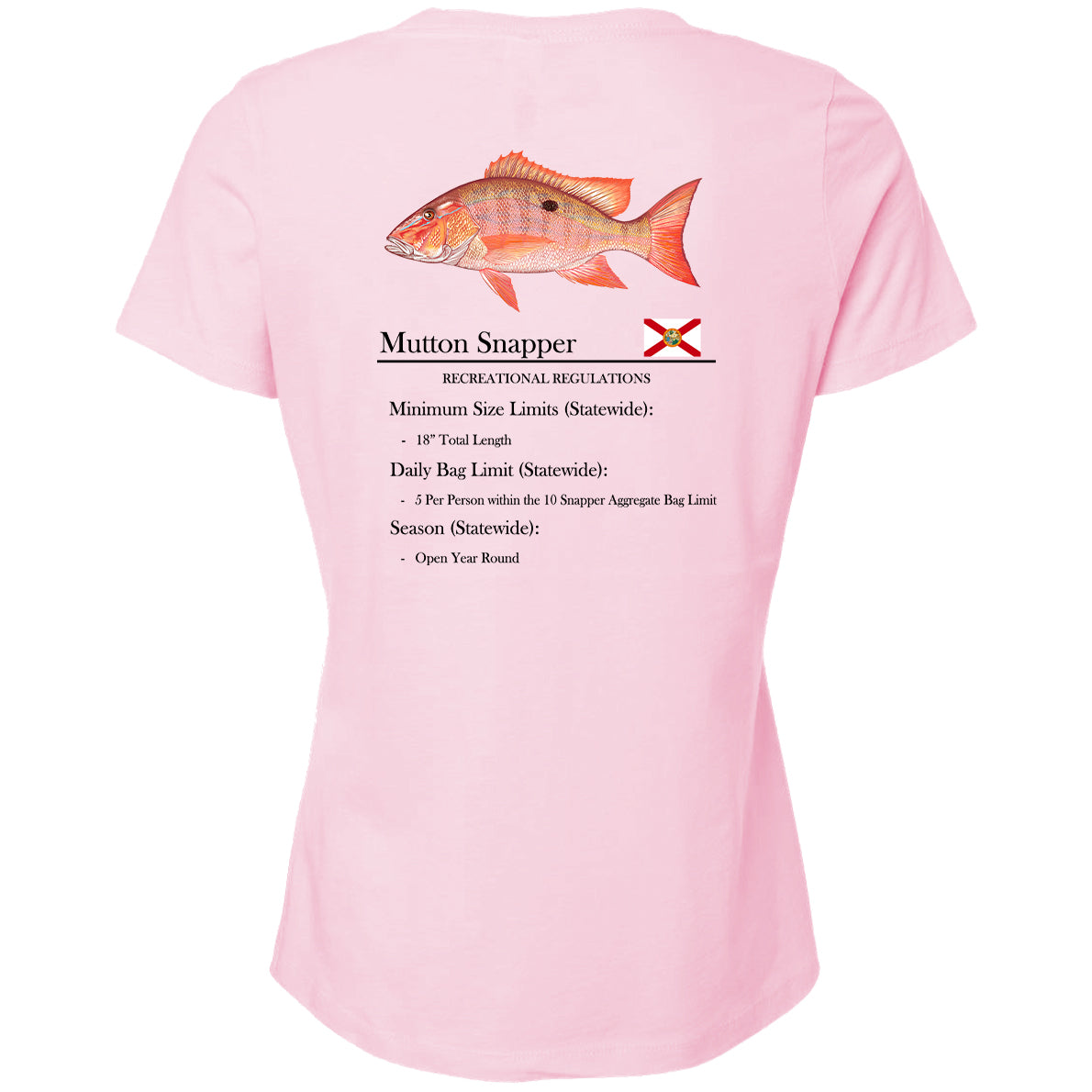 Women's Mutton Snapper Short Sleeve V-Neck T-Shirt