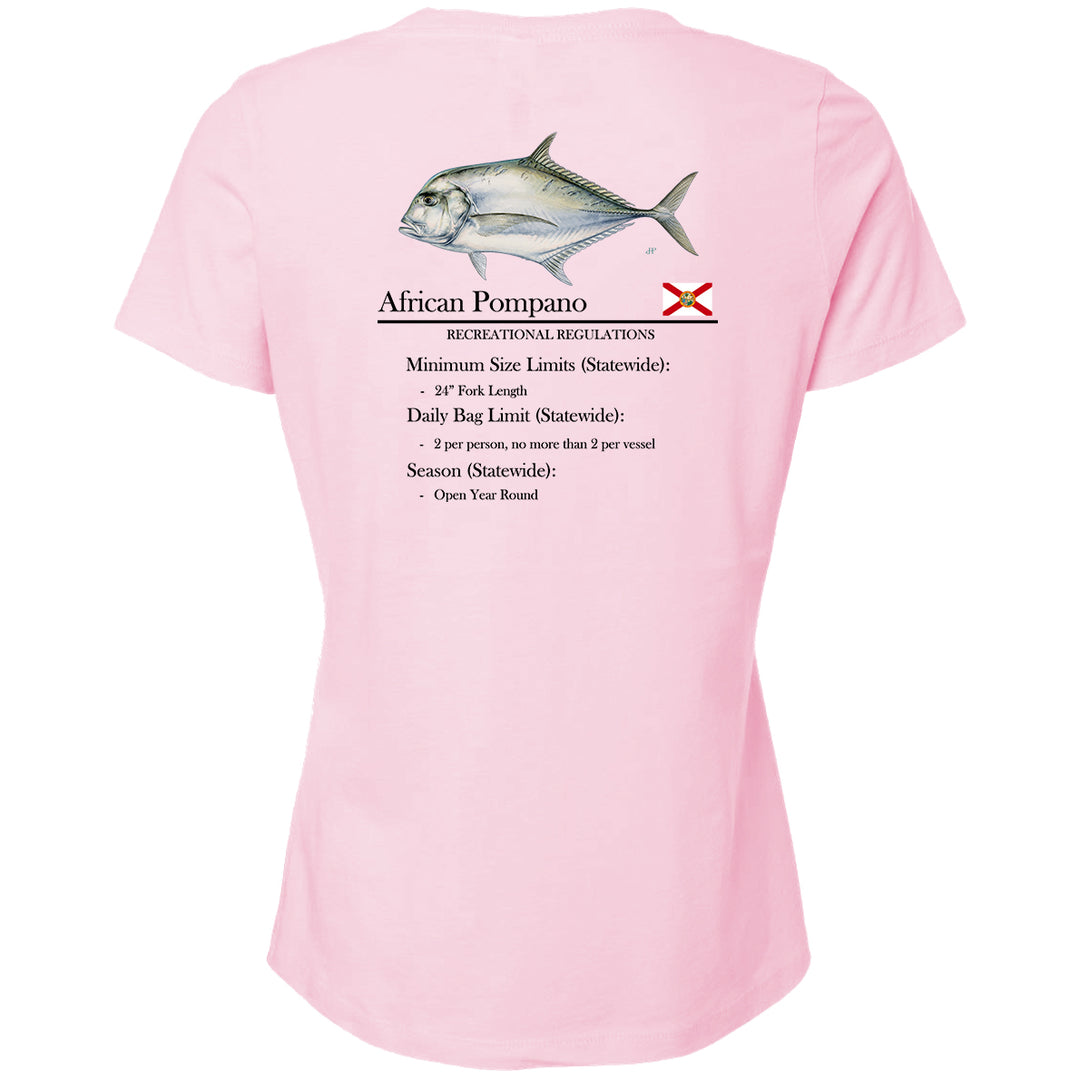 Women's Classic African Pompano Short Sleeve V-Neck T-Shirt