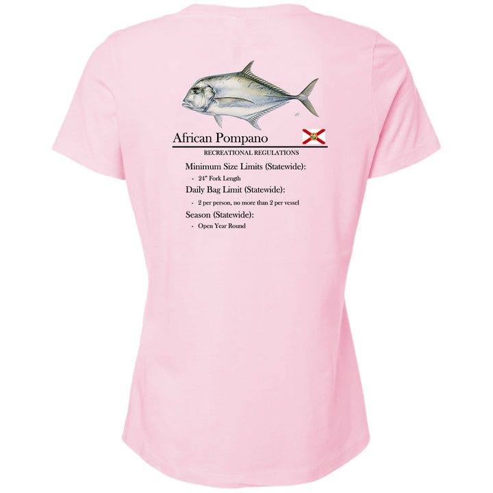 Women's Classic African Pompano Short Sleeve V-Neck T-Shirt