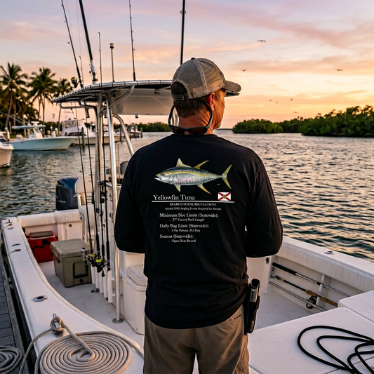 Classic Yellowfin Tuna Heavyweight Cotton Long Sleeve Pocket T-Shirt