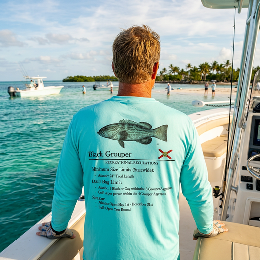 Classic Black Grouper Performance Shirt • Long Sleeve