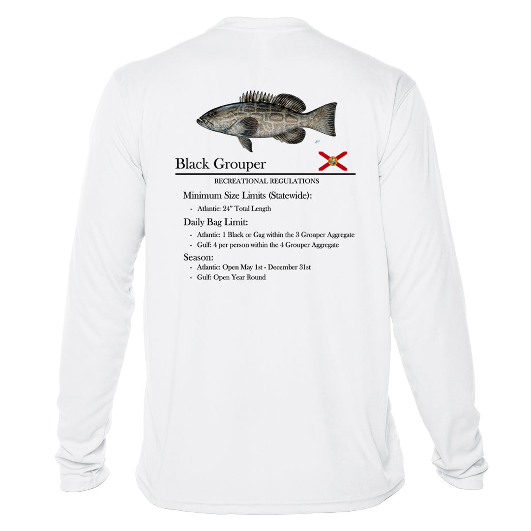 Youth Black Grouper Performance Shirt • Long Sleeve