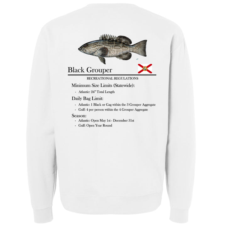 Classic Black Grouper Midweight Crewneck Sweatshirt