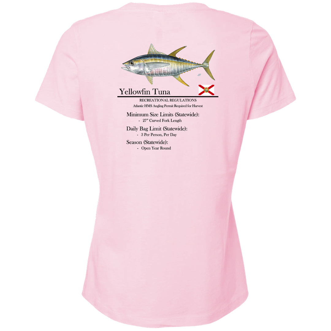 Women's Classic Yellowfin Tuna Short Sleeve V-Neck T-Shirt