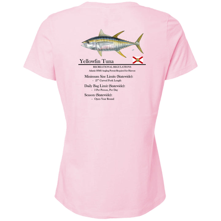 Women's Classic Yellowfin Tuna Short Sleeve V-Neck T-Shirt