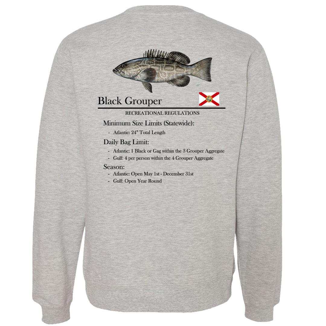 Classic Black Grouper Midweight Crewneck Sweatshirt
