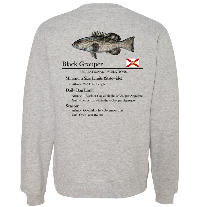 Classic Black Grouper Midweight Crewneck Sweatshirt