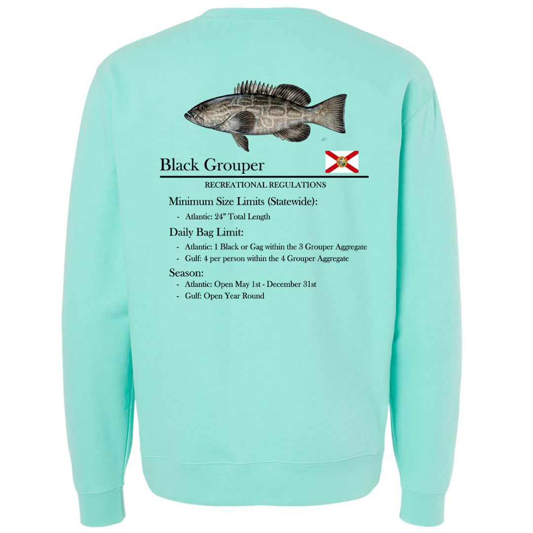 Classic Black Grouper Midweight Crewneck Sweatshirt