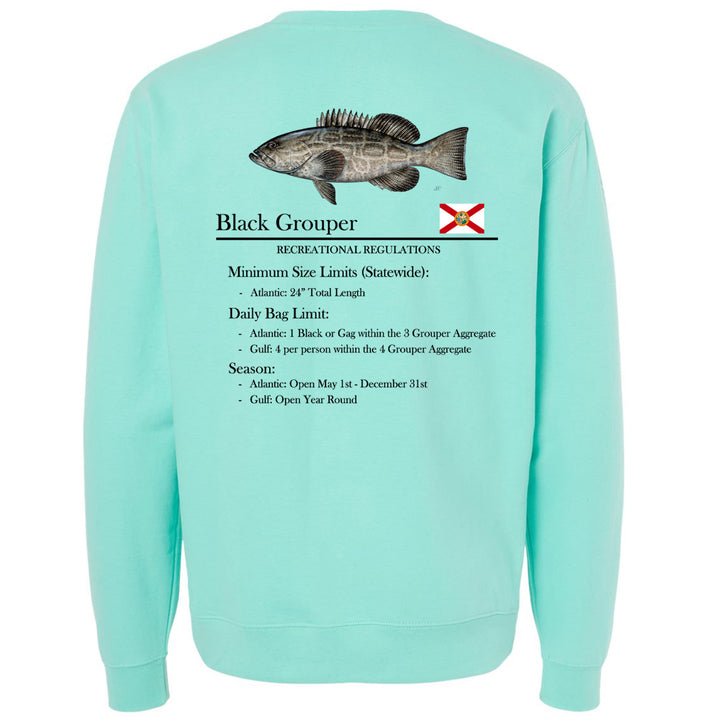 Classic Black Grouper Midweight Crewneck Sweatshirt