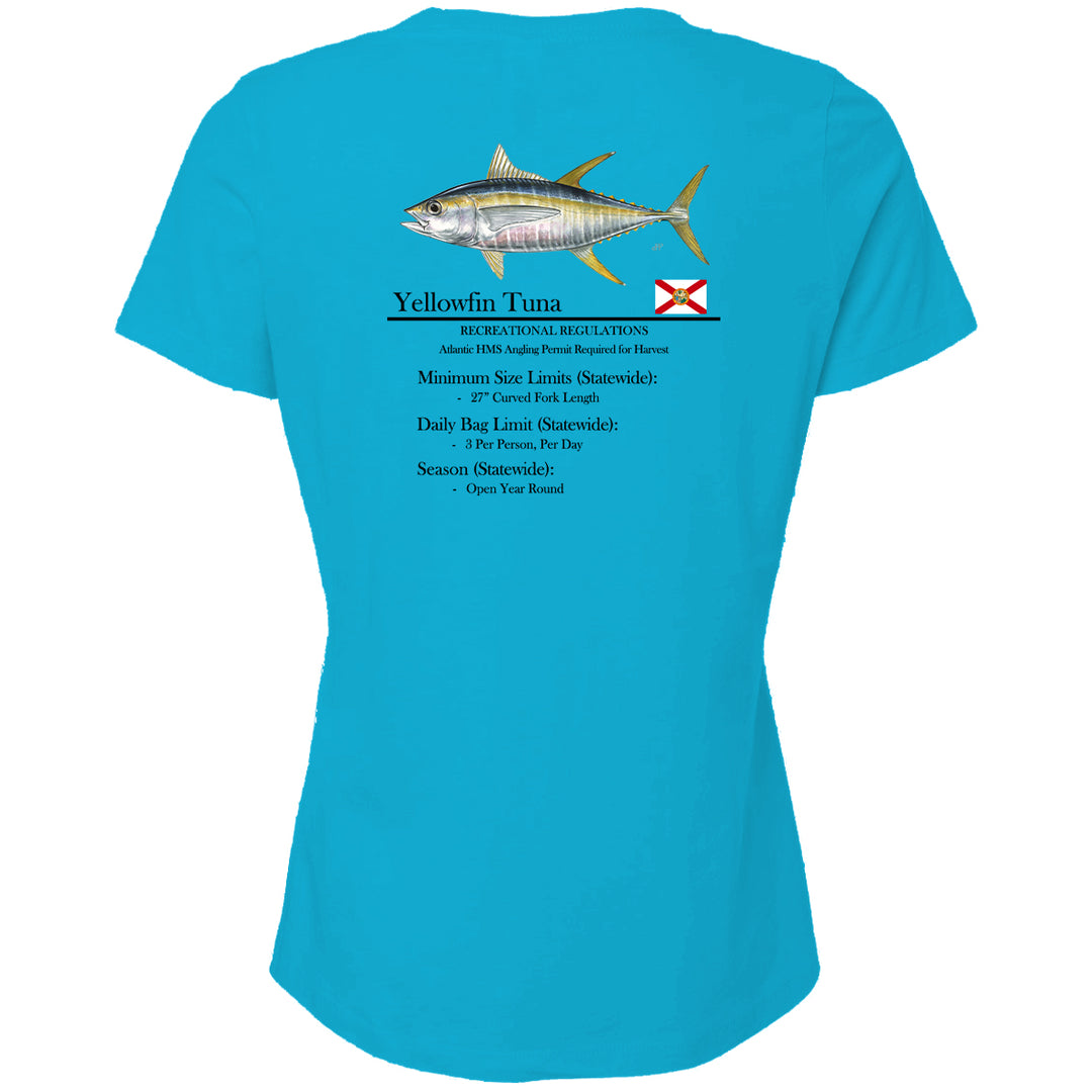 Women's Classic Yellowfin Tuna Short Sleeve V-Neck T-Shirt