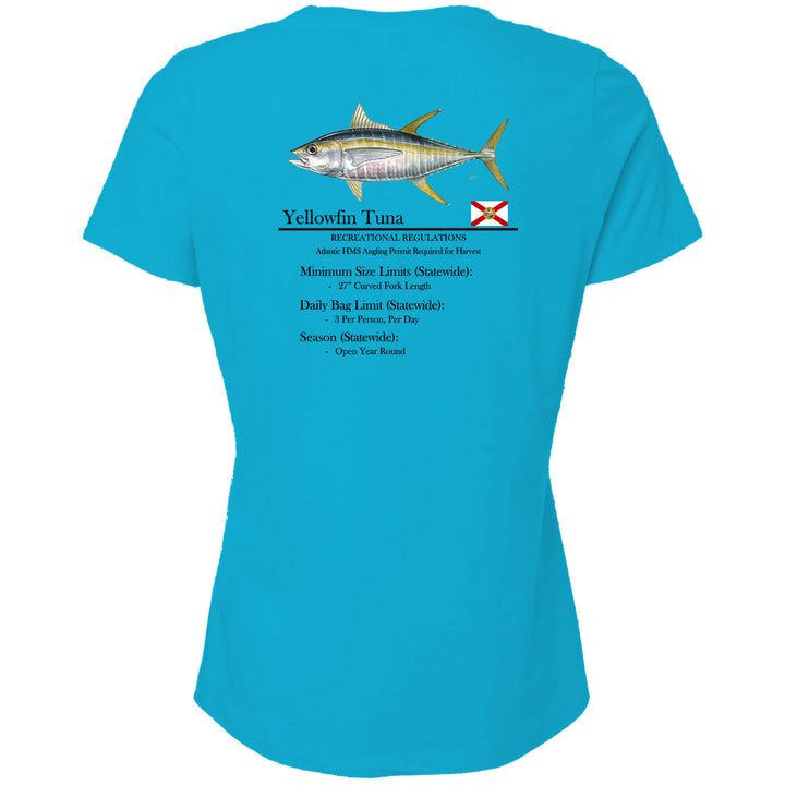 Women's Classic Yellowfin Tuna Short Sleeve V-Neck T-Shirt