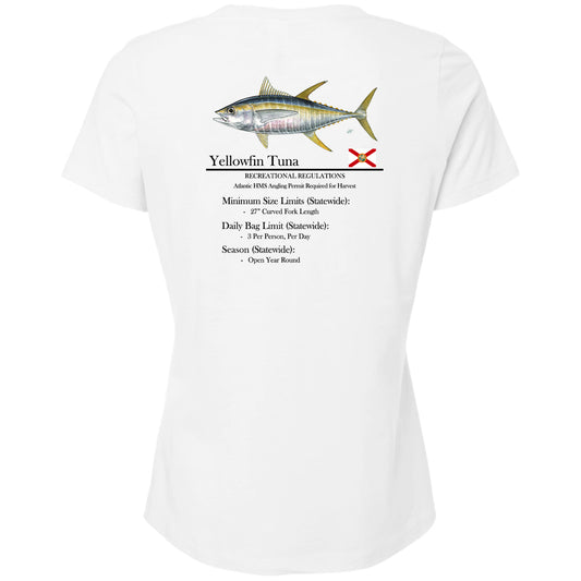Women's Classic Yellowfin Tuna Short Sleeve V-Neck T-Shirt