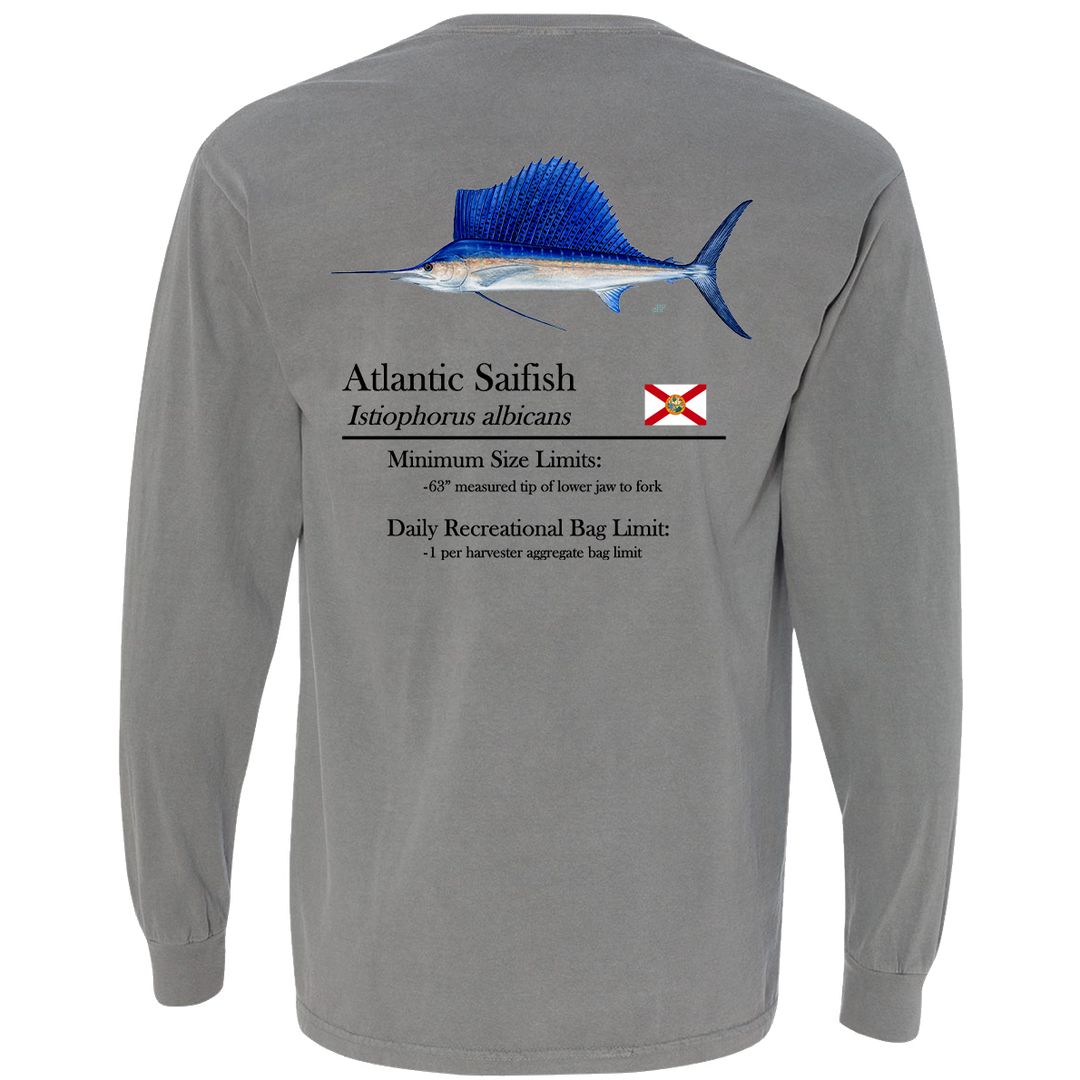 Classic Sailfish Heavyweight Cotton Long Sleeve Pocket T-Shirt