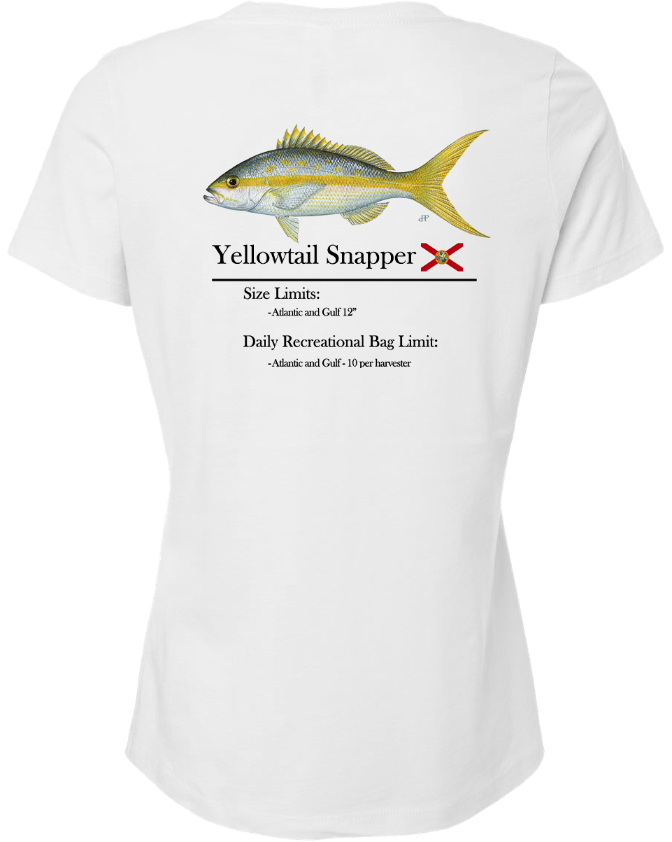 Women's Classic Yellowtail Snapper Short Sleeve V-Neck T-Shirt