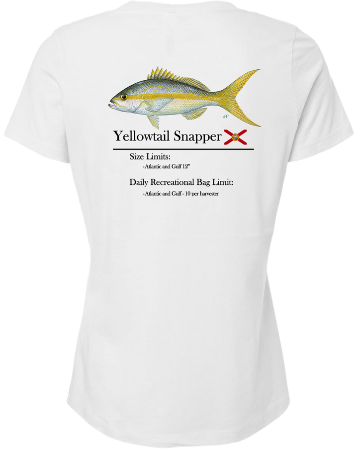 Women's Classic Yellowtail Snapper Short Sleeve V-Neck T-Shirt