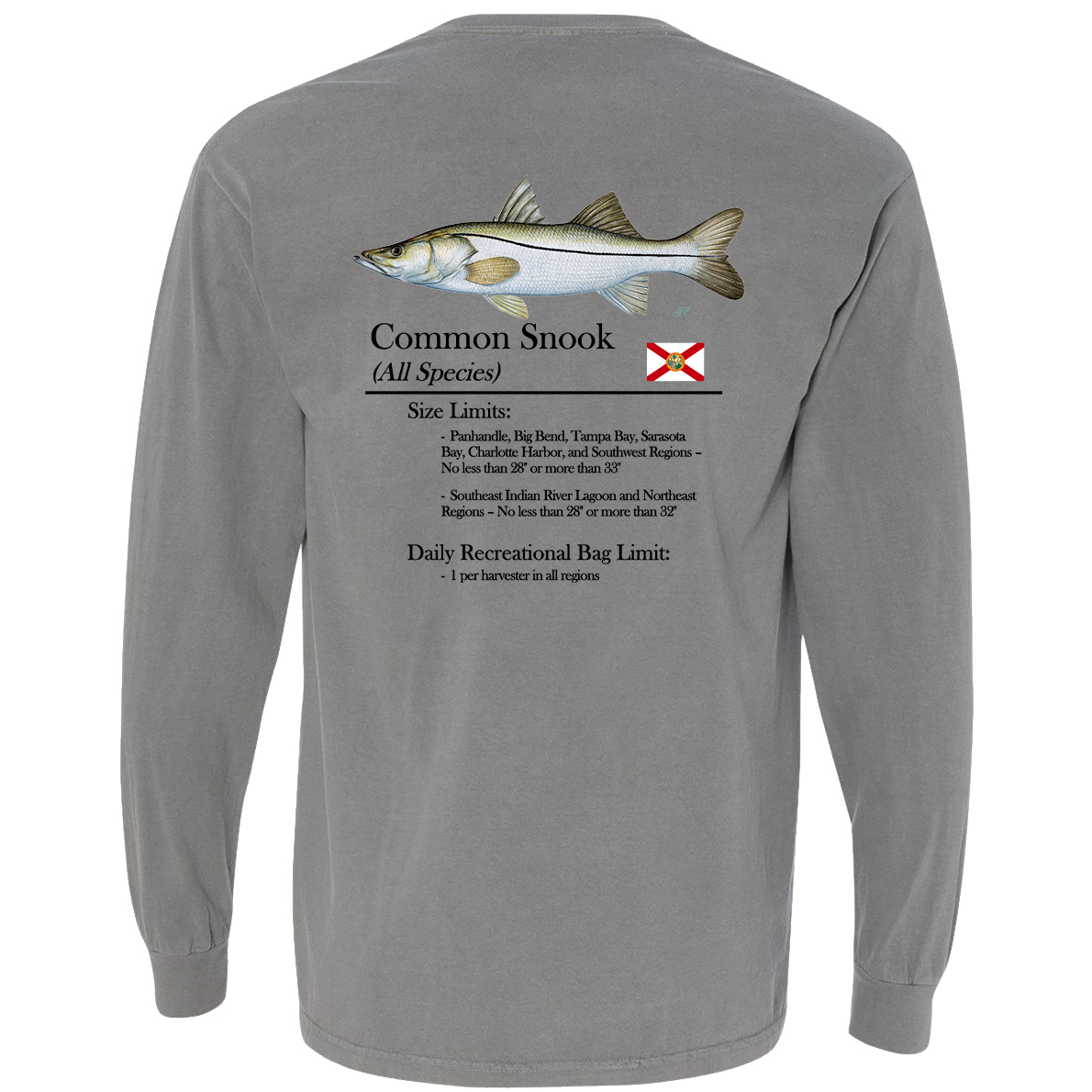 Classic Snook Heavyweight Cotton Long Sleeve Pocket T-Shirt