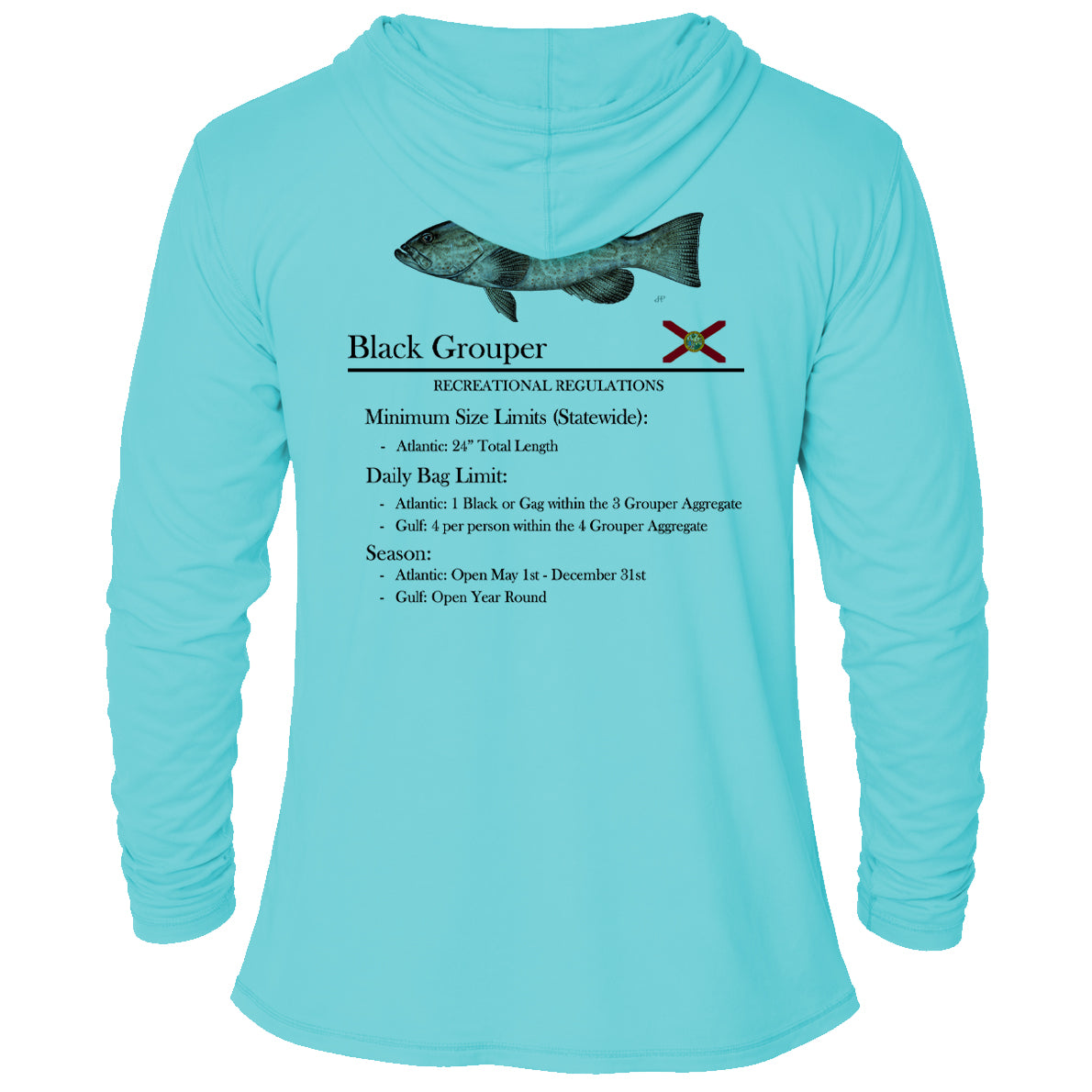 Classic Black Grouper Performance Hoodie