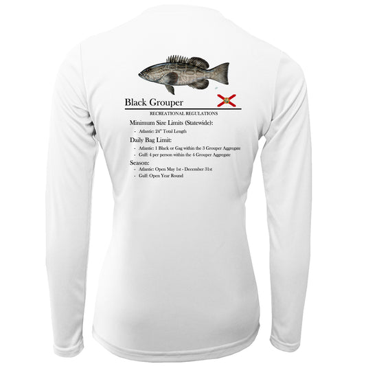 Women's Classic Black Grouper Performance Shirt • Long Sleeve