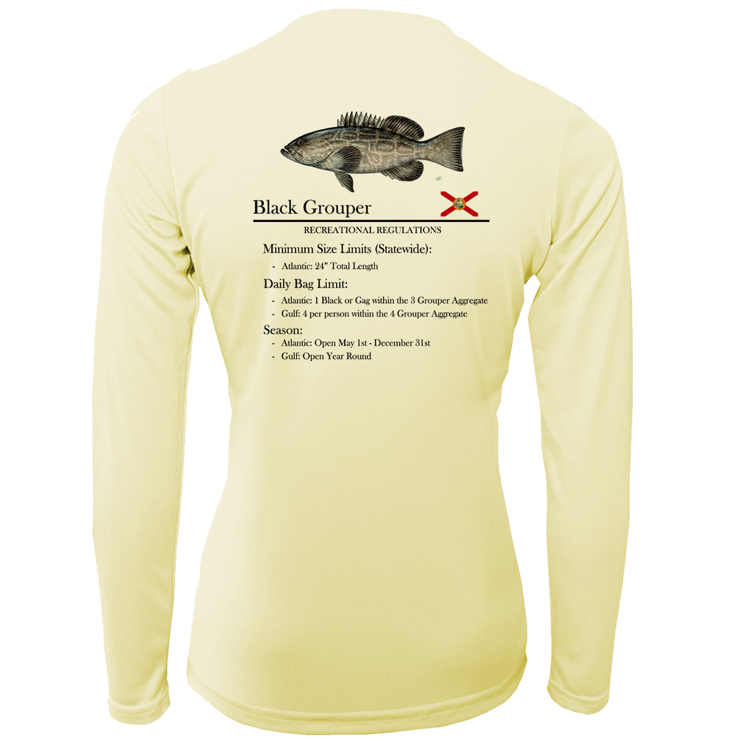 Women's Classic Black Grouper Performance Shirt • Long Sleeve