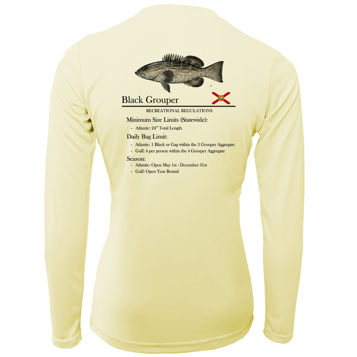 Women's Classic Black Grouper Performance Shirt • Long Sleeve