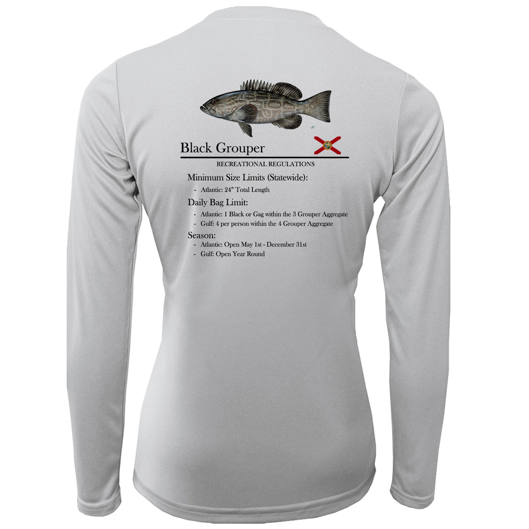 Women's Classic Black Grouper Performance Shirt • Long Sleeve