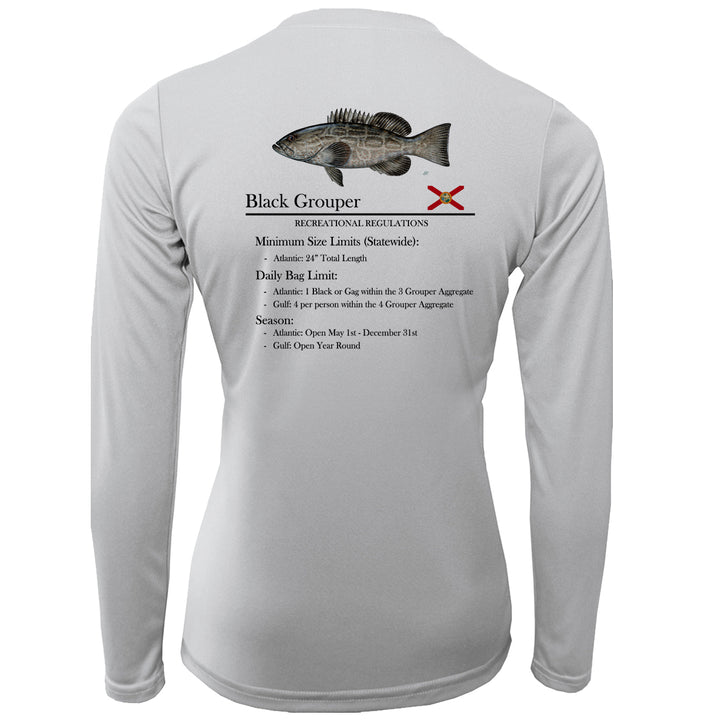 Women's Classic Black Grouper Performance Shirt • Long Sleeve