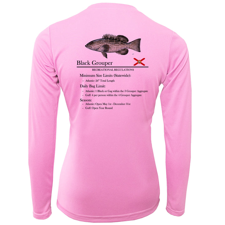 Women's Classic Black Grouper Performance Shirt • Long Sleeve