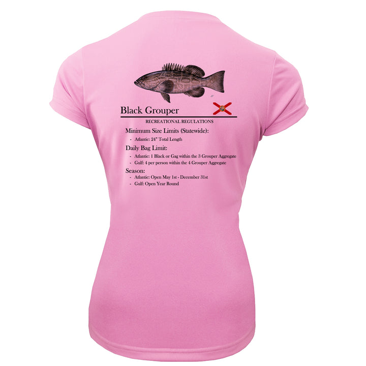 Women's Classic Black Grouper Performance Shirt • Short Sleeve
