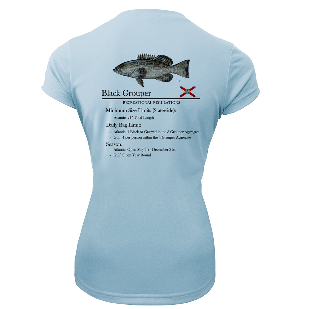 Women's Classic Black Grouper Performance Shirt • Short Sleeve