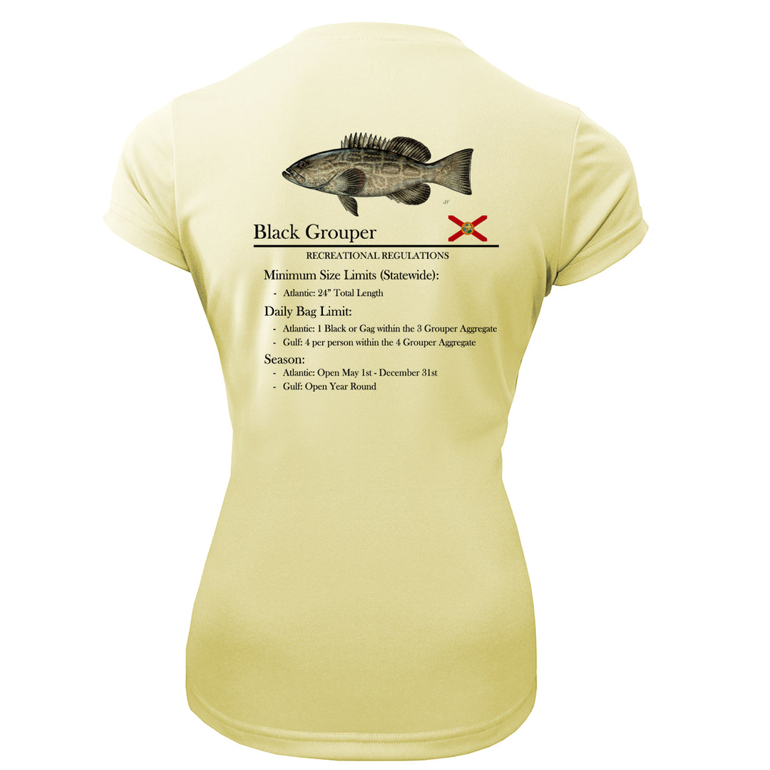 Women's Classic Black Grouper Performance Shirt • Short Sleeve