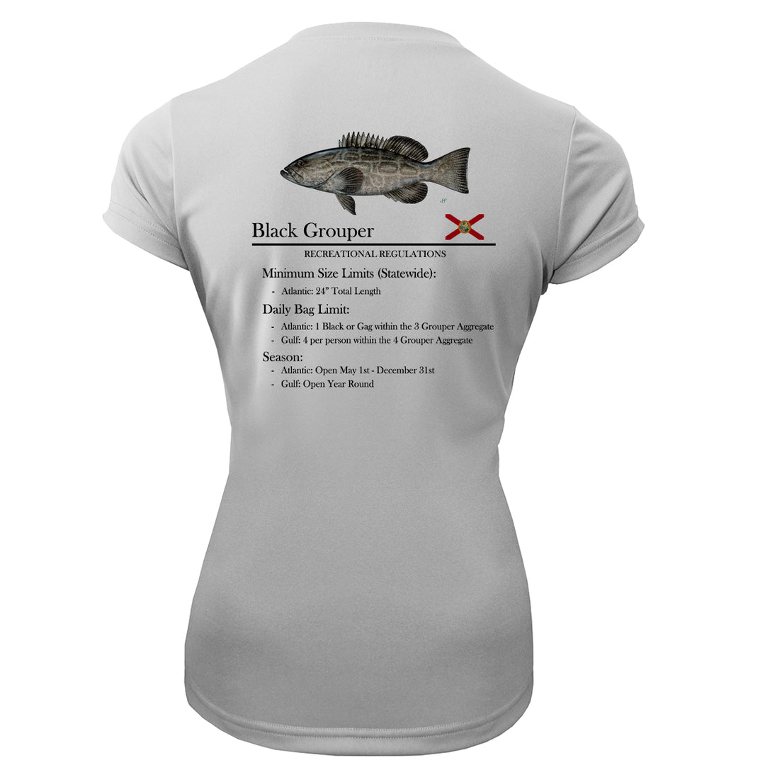 Women's Classic Black Grouper Performance Shirt • Short Sleeve