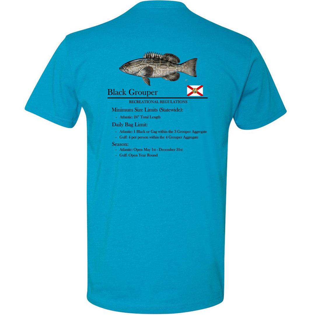 Classic Black Grouper Short Sleeve T-Shirt