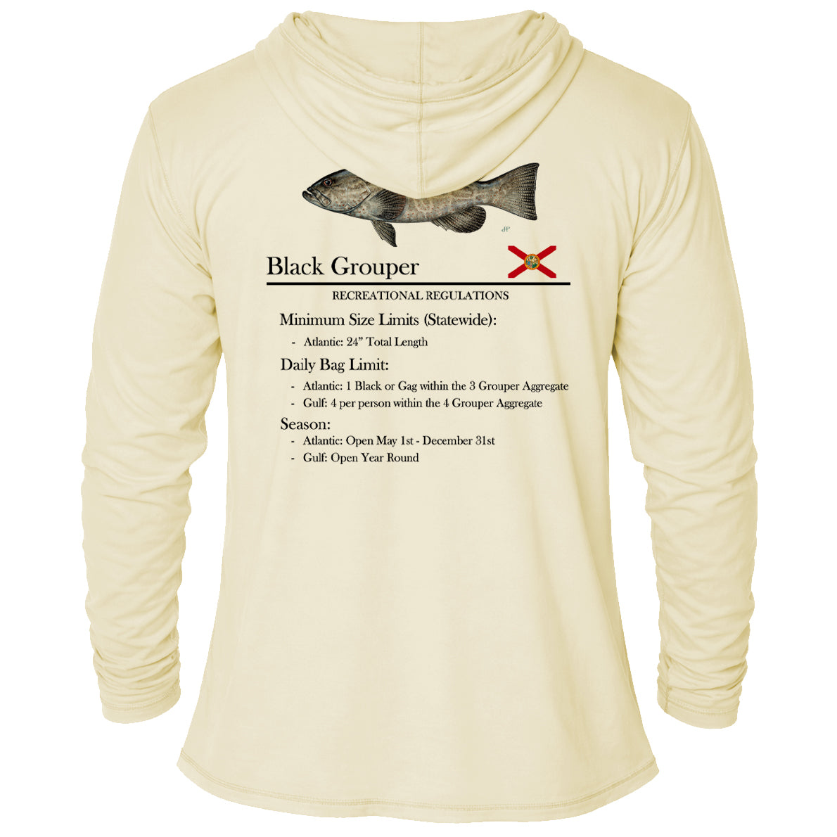 Classic Black Grouper Performance Hoodie