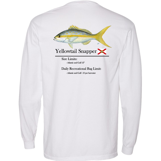 Classic Yellowtail Snapper Heavyweight Cotton Long Sleeve Pocket T-Shirt