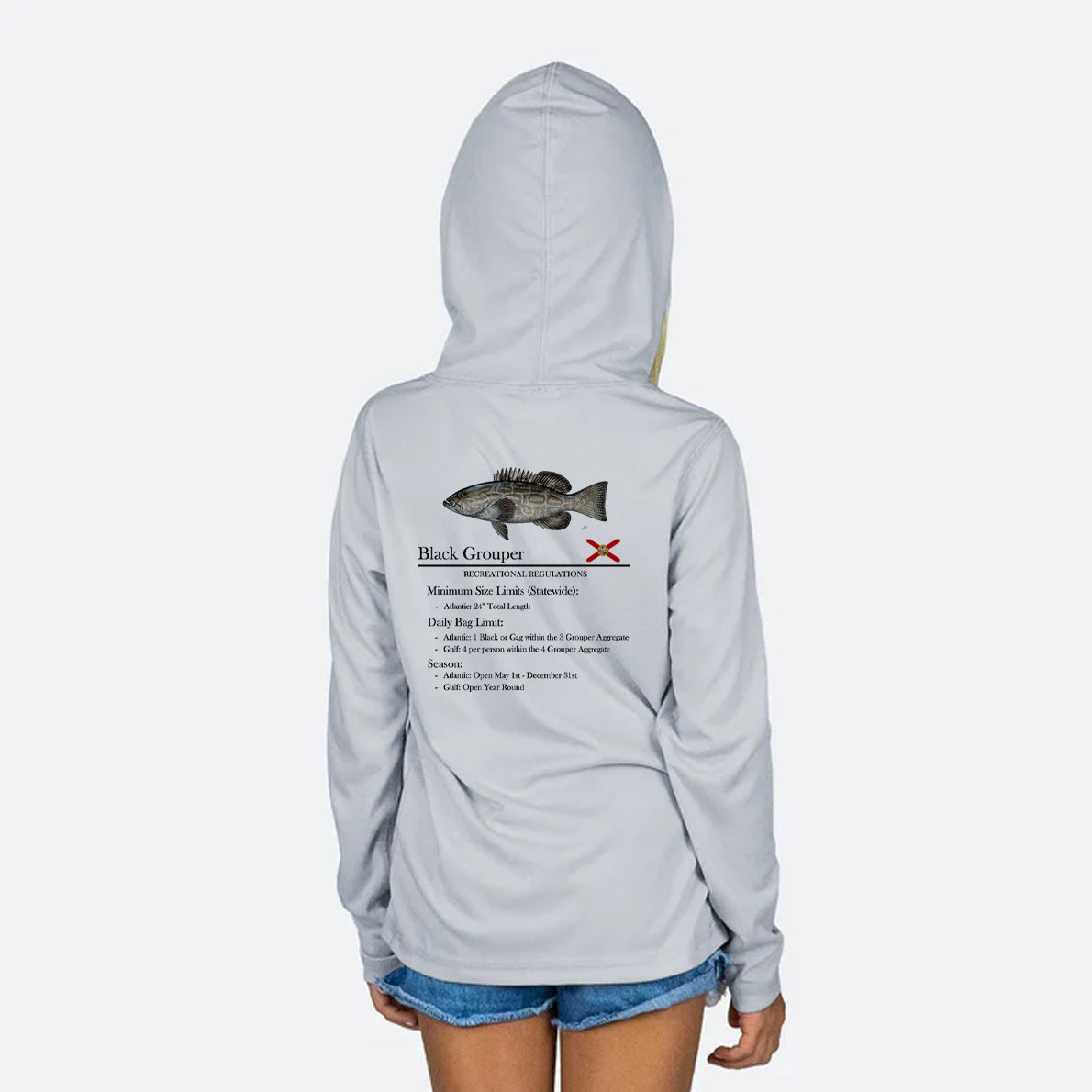Youth Classic Black Grouper Performance Hoodie