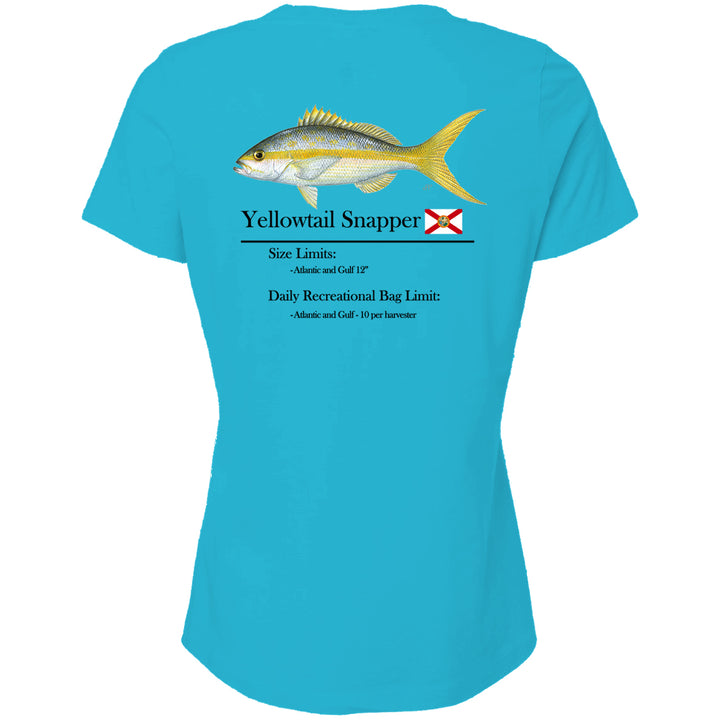 Women's Classic Yellowtail Snapper Short Sleeve V-Neck T-Shirt