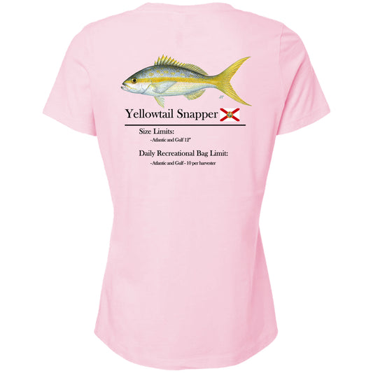 Women's Classic Yellowtail Snapper Short Sleeve V-Neck T-Shirt